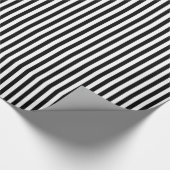 Trendy Black en White Wide Horizontal Stripes Cadeaupapier (Hoek)