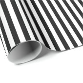 Trendy Black en White Wide Horizontal Stripes Cadeaupapier (Rol Hoek)