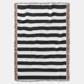 Trendy Black en White Wide Horizontal Stripes Deken (Voorkant Verticaal)