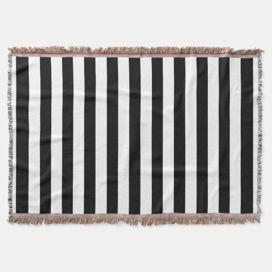 Trendy Black en White Wide Horizontal Stripes Deken (Voorkant)