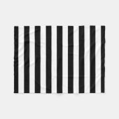 Trendy Black en White Wide Horizontal Stripes Fleece Deken (Voorkant (Horizontaal))