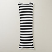 Trendy Black en White Wide Horizontal Stripes Lichaamskussen (Voorkant Verticaal)
