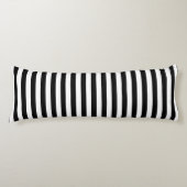 Trendy Black en White Wide Horizontal Stripes Lichaamskussen (Voorkant)