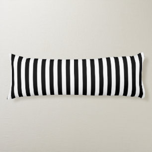 Trendy Black en White Wide Horizontal Stripes Lichaamskussen