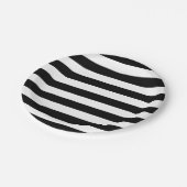 Trendy Black en White Wide Horizontal Stripes Papieren Bordje (Gekanteld)