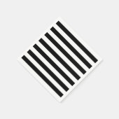 Trendy Black en White Wide Horizontal Stripes Servetten (Hoek)