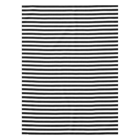 Trendy Black en White Wide Horizontal Stripes Tafelkleed (Voorkant)