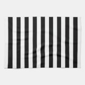 Trendy Black en White Wide Horizontal Stripes Theedoek (Horizontaal)