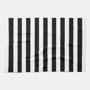 Trendy Black en White Wide Horizontal Stripes Theedoek