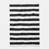 Trendy Black en White Wide Horizontal Stripes Theedoek (Verticaal)
