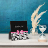 Trendy Black en White Zebra print roze lint Fotoplaat (Insitu)