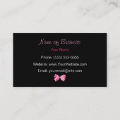 Trendy Black en White Zebra print roze lint Visitekaartje (Achterkant)