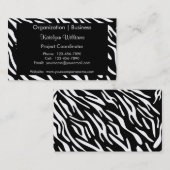 Trendy Black en White Zebra Print Visitekaartjes (Voorkant / Achterkant)