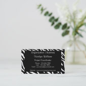 Trendy Black en White Zebra Print Visitekaartjes (Staand voorkant)