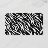 Trendy Black en White Zebra Print Visitekaartjes (Achterkant)