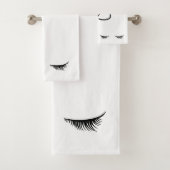 Trendy Black Eyelashes Silhouette Bad Handdoek (Insitu)