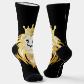 Trendy Black Faux Gold King Lionhead Sokken (Gebogen)