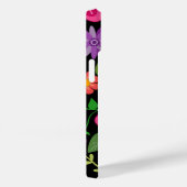 Trendy Black Floral Pattern met Custom Monogram Case-Mate iPhone Case (Achterkant / Rechts)