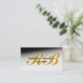 Trendy Black Gellow Monogram Visitekaartje (Staand voorkant)