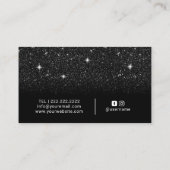 Trendy Black Glitter Elegant Minimalist Visitekaartje (Achterkant)