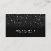 Trendy Black Glitter Elegant Minimalist Visitekaartje (Voorkant)