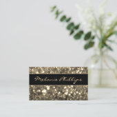 Trendy Black & Gold Chunky Glitter Visitekaartje (Staand voorkant)