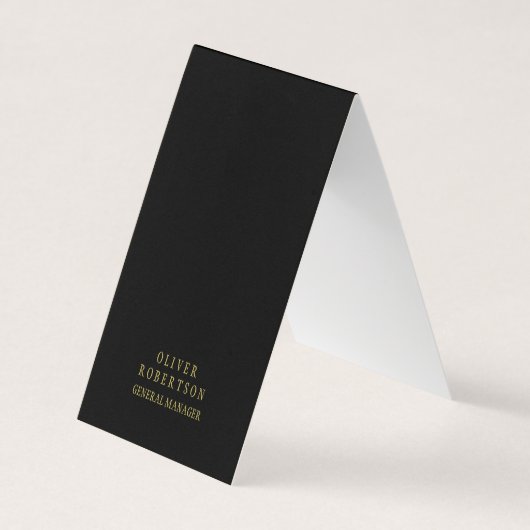Trendy Black Gold Creative Unique Simple Plain Visitekaartje (Voorkant)
