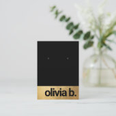 Trendy Black Gold Earring Bold Font Visitekaartje (Staand voorkant)