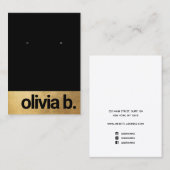 Trendy Black Gold Earring Bold Font Visitekaartje (Voorkant / Achterkant)