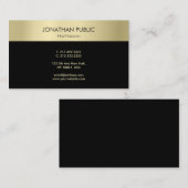 Trendy Black Gold Elegant Simple Sjabloon Moderne Visitekaartje (Voorkant / Achterkant)