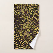 Trendy  Black Gold Ethnic Floral Towel Set Bad Handdoek (Handdoek)