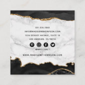 Trendy Black & Gold Girly Makeup Artist Vierkante Visitekaartje (Achterkant)