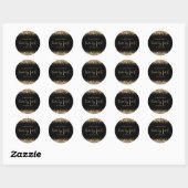 Trendy Black Gold Glitter Name 21st Hartelijk dank Ronde Sticker (Vel)