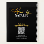 Trendy Black & Gold Hair Stylist Afspraakboek Planner (Achterkant)