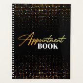 Trendy Black & Gold Hair Stylist Afspraakboek Planner (Voorkant)