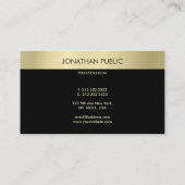 Trendy Black Gold Modern Simple Sjabloon Elegant Visitekaartje (Achterkant)