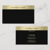 Trendy Black Gold Modern Simple Sjabloon Elegant Visitekaartje (Voorkant / Achterkant)