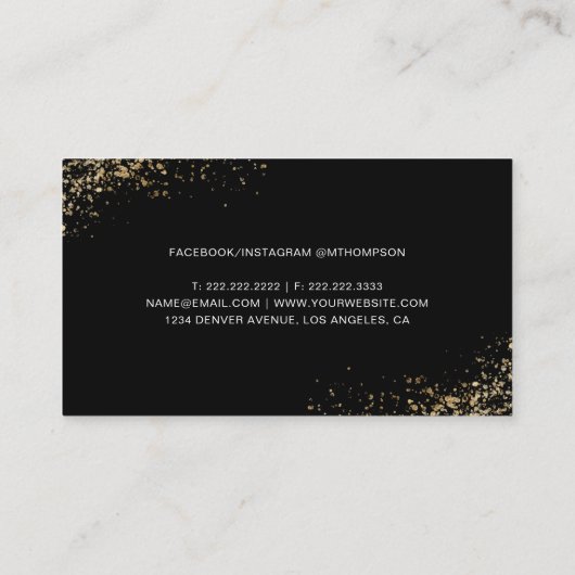 Trendy Black & Gold - Moderne opslag Visitekaartje (Achterkant)