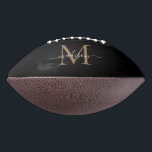 Trendy Black Gold Monogram Girly Feminine Script American Football<br><div class="desc">Trendy Black Gold Monogram Girly Feminine Script Football</div>