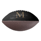 Trendy Black Gold Monogram Girly Feminine Script American Football (Gedraaid 270)