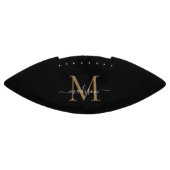Trendy Black Gold Monogram Girly Feminine Script American Football (Paneel)