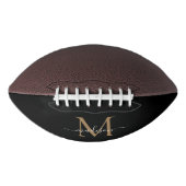 Trendy Black Gold Monogram Girly Feminine Script American Football (Voorkant)