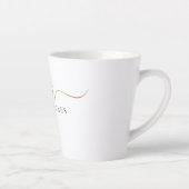 Trendy Black Gold Monogram Initiaal Script Name Latte Mok (Rechts)
