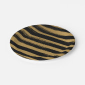 Trendy Black & Gold Striped Papieren Bordje (Gekanteld)