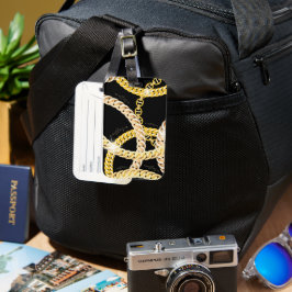Trendy Black Golden Chain Bagagelabel