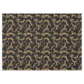 Trendy Black Golden Pattern Retro Tafelkleed (Voorkant (Horizontaal))