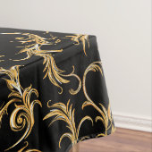 Trendy Black Golden Pattern Retro Tafelkleed (Voorbeeld)