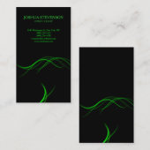 Trendy Black Green Curves minimalistisch Visitekaartje (Voorkant / Achterkant)