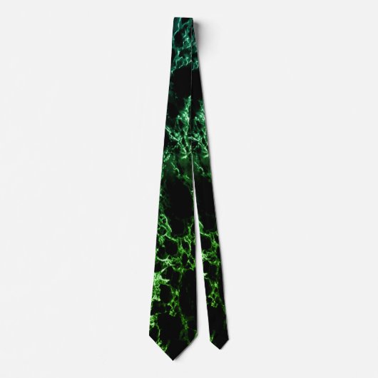 Trendy Black & Green Neon Marble Stone - uniek Stropdas (Voorkant)