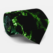 Trendy Black & Green Neon Marble Stone - uniek Stropdas (Opgerold)